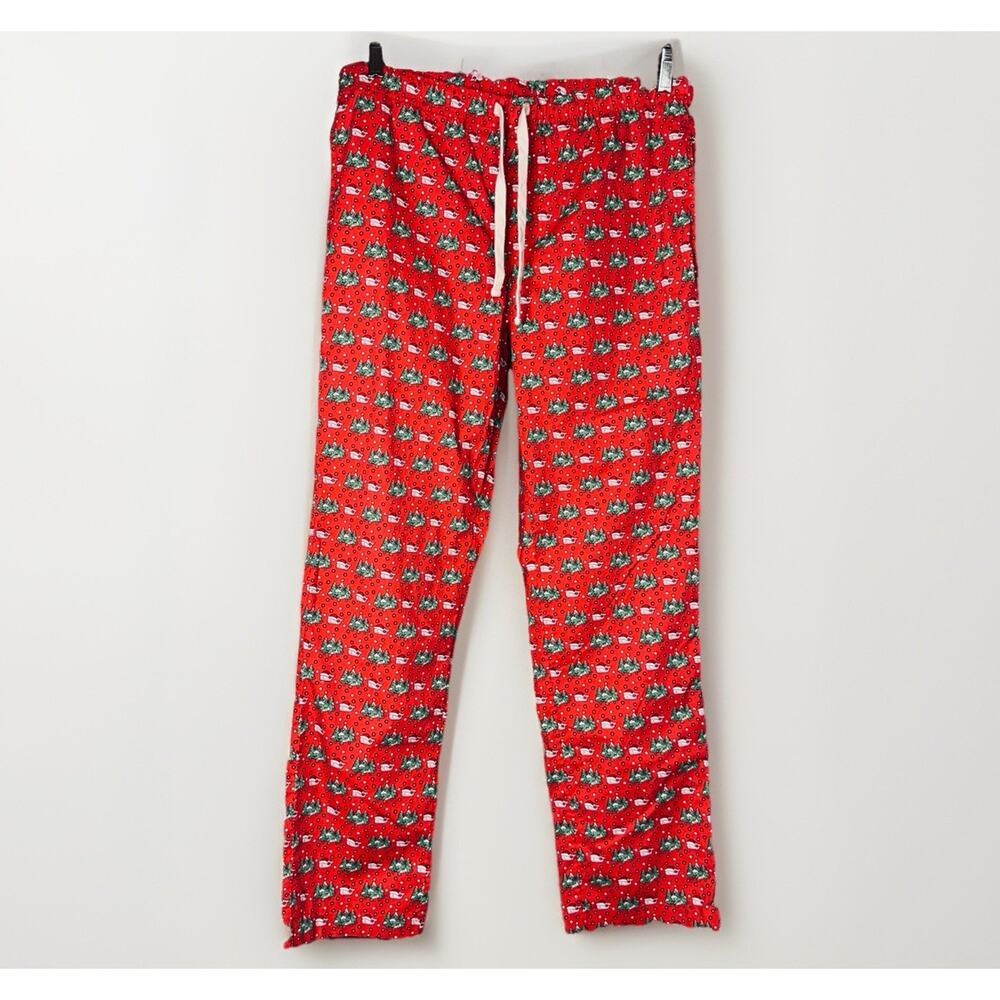 Vineyard Vines Mens Medium Santa Pajama Pants Lounge Bottoms Holiday Whale Trees